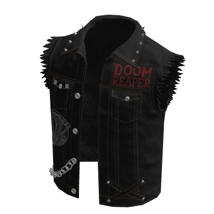 ♾️ Black Doom reaper grunge punk vest