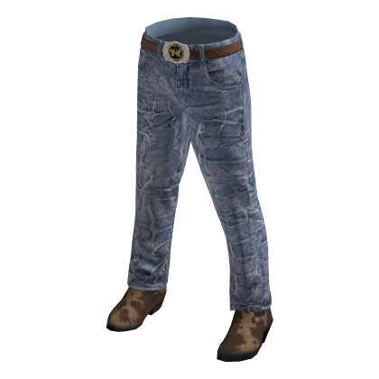 Country Blue Denim Jeans w/ Brown Cowboy Boots