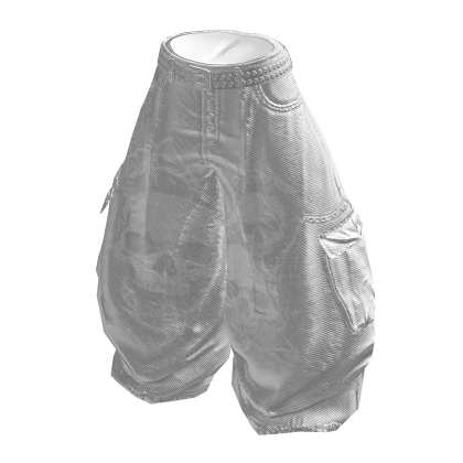 [Y2K] Skulls Baggy Cargo Pants White thumbnail