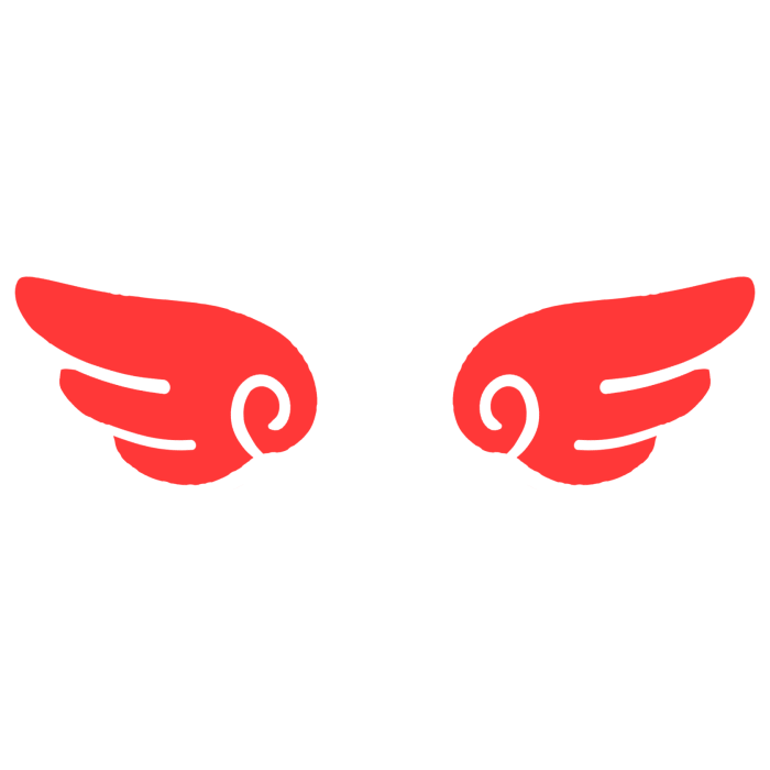 ♡ Cute Glowing Angel Chibi Wings Red