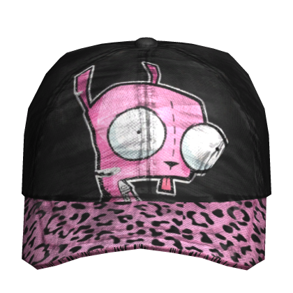 2000s pink leopard scene gir distressed cap