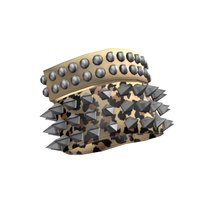 Mc-bling Scene Leopard Print Spiked Bracelets Y2K