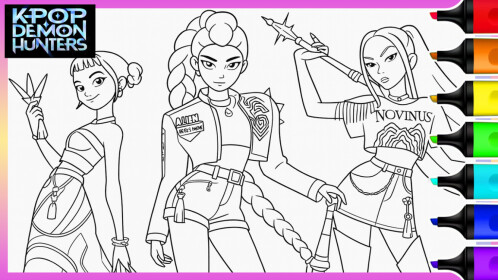 Kpop Demon Hunters: Coloring Game!
