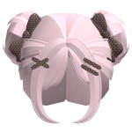 ♡ : soft pinky neapolitan twin buns w/ ribbon