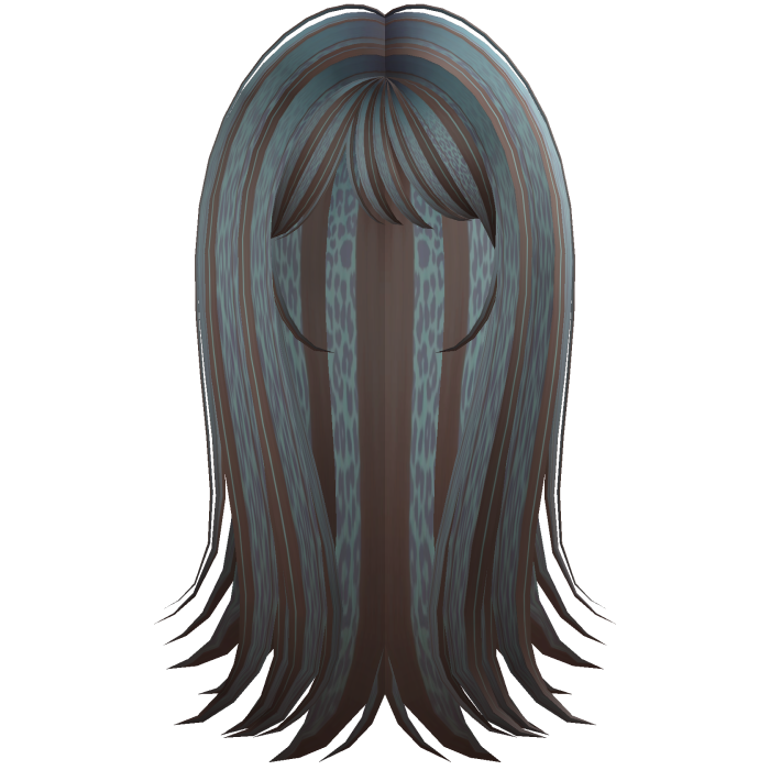Brown and blue cheetah print hair