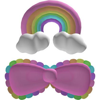 𖹭◞  mi rainbow daydream cutie bow clip 
