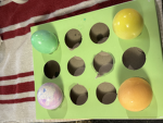 I colored eggs