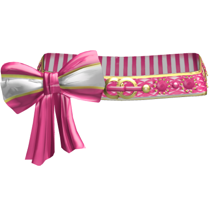 Hot Pink Elegant Gyaru Bow Belt 2000s Gold 