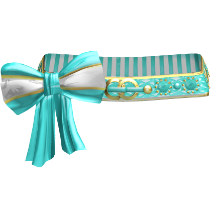 Teal Elegant Gyaru Bow Belt 2000s Gold 