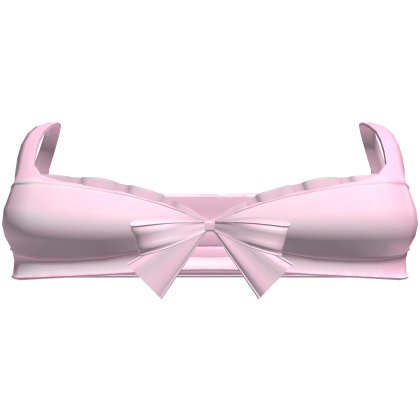 ♡ kawaii short ruffled pink top w bow Roblox item