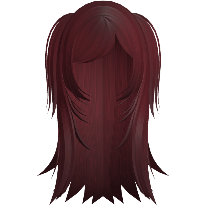 ☆ vampire y2k wispy hair w pigtails dark red