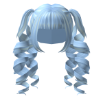 Pastel Blue Anime Drill Pigtails