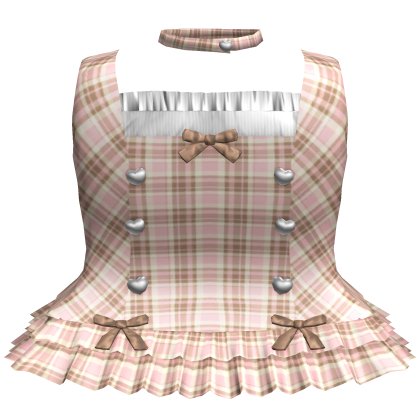 neapolitan Plaid Hearts Mini Ruffle Dress
