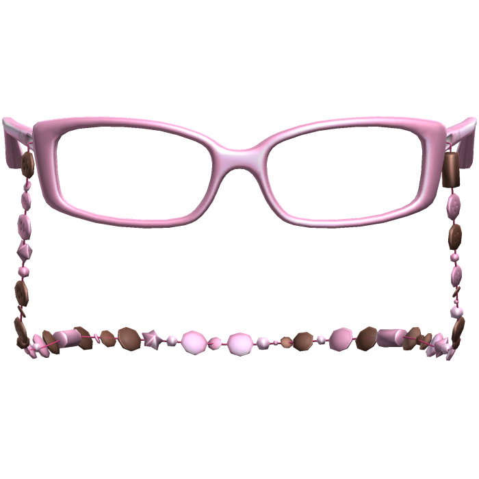 Retro Gyaru Button Beads Glasses Brown Pink