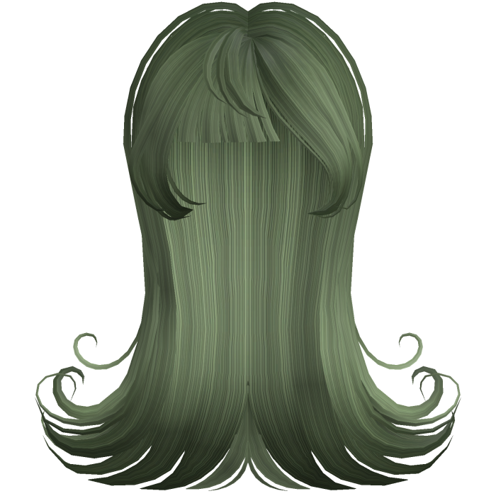 Green Long Swirly Hair