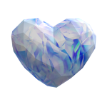 Blue Crystal Floating Heart