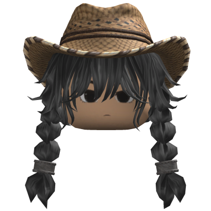 Braided Hair w/ Cowboy Hat (Gray)