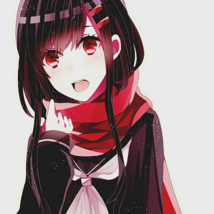 Red and Black Anime Girl Roblox decal
