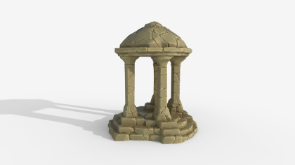 Stylized Stone Gazebo - Ancient Pavilion Low Poly  preview 1