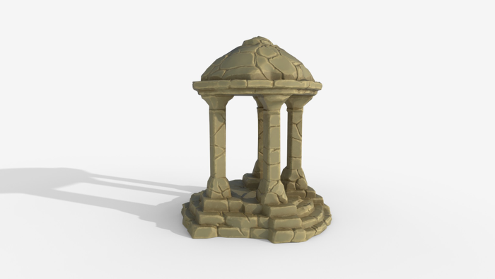 Stylized Stone Gazebo - Ancient Pavilion Low Poly  preview 1