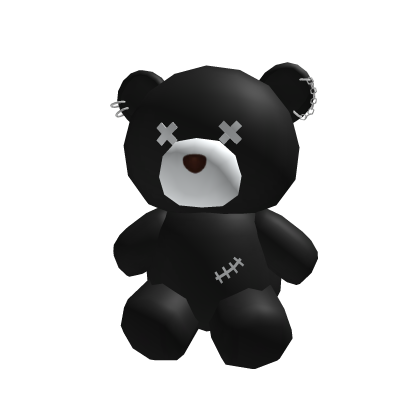 Punk Teddy Bear Black White