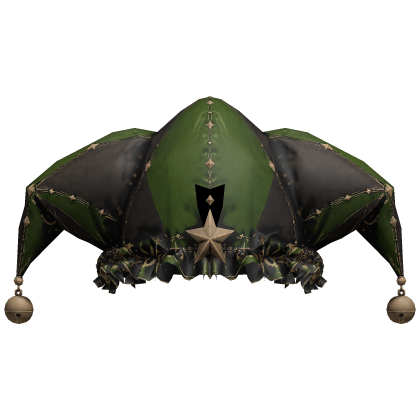 Olive Black Harlequin Jester Hat
