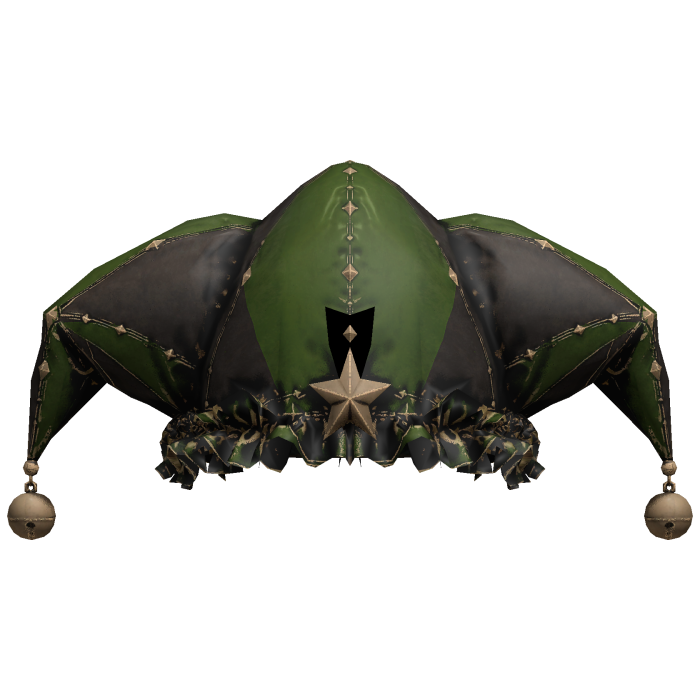 Olive Black Harlequin Jester Hat