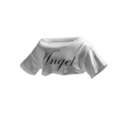 Off Shoulder Crop Tee Angel (White)