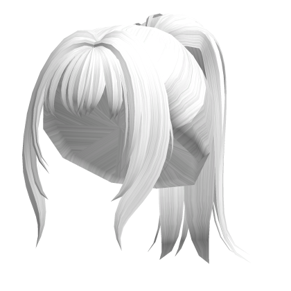 White Anime High Ponytail Hair Roblox item
