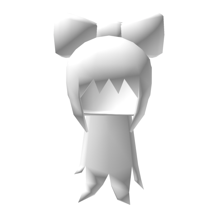 Low Poly Bow Ponytail White