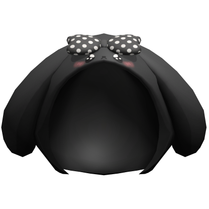 Black Kawaii Dog Plush Hood