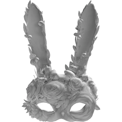 White Rose Masquerade Bunny Mask