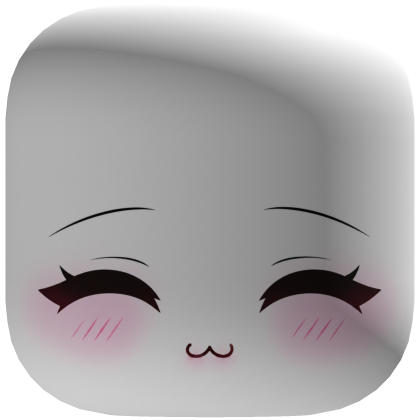 Chibi Cute Kawaii Happy Doll Face - White