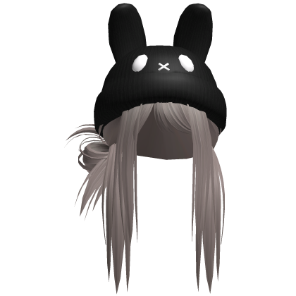 Moe Messy Girl Hair W/ Bunny Hat  Ash