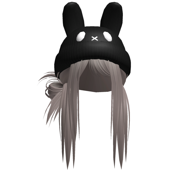 Moe Messy Girl Hair W/ Bunny Hat  Ash