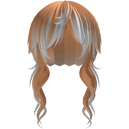 ‘’ (๑ — ‸ ҂)ゝcurly emo hair in pastel orange Roblox item