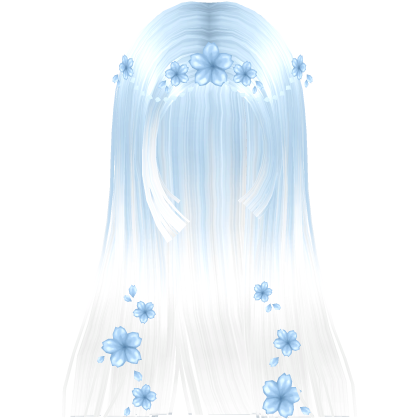 Glowy Sakura Princess Hime Cut (Blue&White) Roblox item