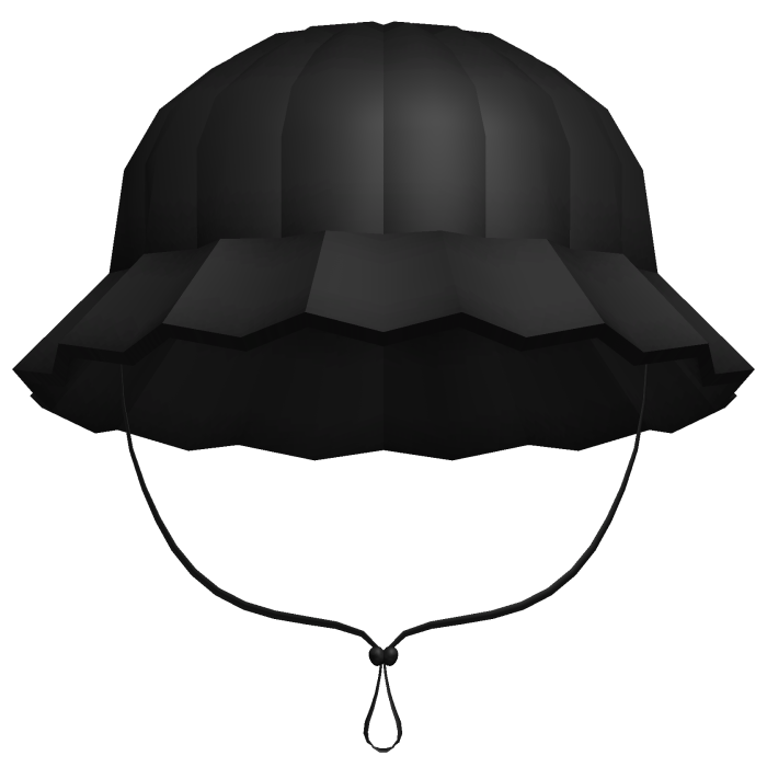 cute ruffled bucket hat in black