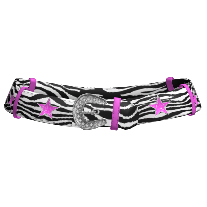 Star Y2K Gyaru Zebra Low Belt In Hot Pink