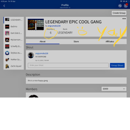 LEGENDARY EPIC COOL GANG'S # MEMBERS GAME