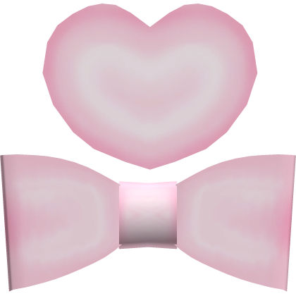 adorable heart hairclip with bow in pink Roblox item