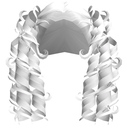 Victorian Cute Curli Princess Pigtails White