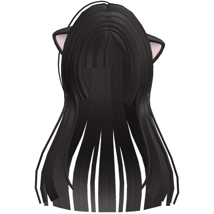 Cute Long Dark Brown Aime Hair w/ Cat Ears Roblox item
