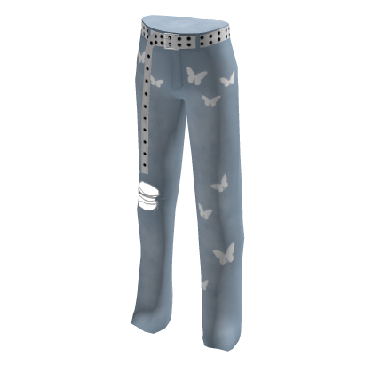 blue butterfly pants
