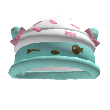 ꒰ teal nomnom kawaii ice cream beanie