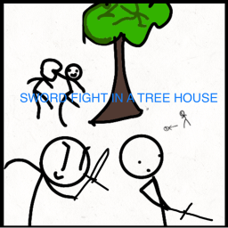 sowrd fight in a tree house sim