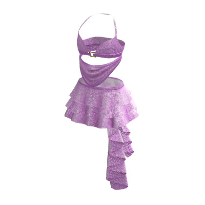 Cute Pastel Purple Y2K Chic Ruffle Dress • DD26