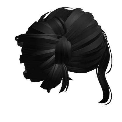 Messy Black Half Up Swirly Hair Bun Roblox item