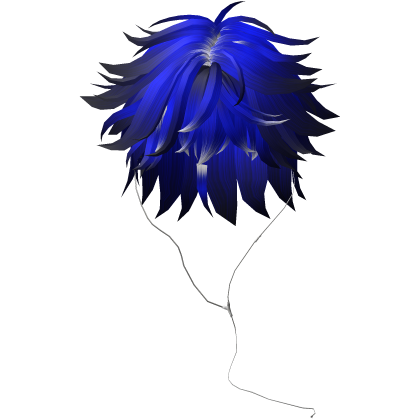 Y2K emo boy with headphones, blue hair
