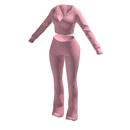 Tracksuit Pink Juicy Outfit Flared Pants Crop Top
